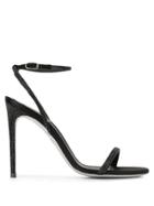 René Caovilla Beaded Heeled Sandals - Black