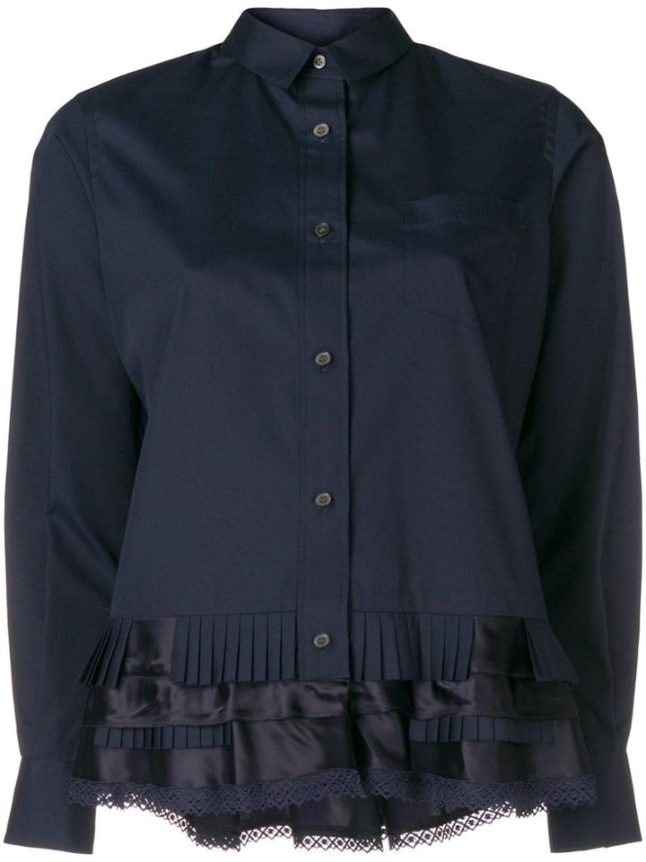 Sacai Pleated Details Blouse - Blue