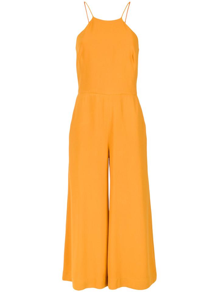 Andrea Marques Pockets Cropped Jumpsuit - Yellow & Orange