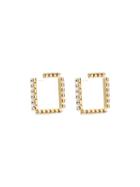 Area Crystal-embellished Hoop Earrings - Gold