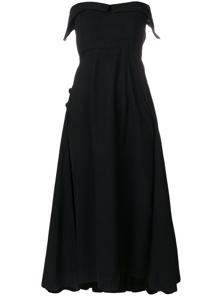 William Vintage Strapless Flared Dress - Black