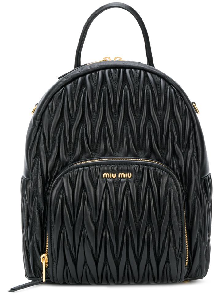 Miu Miu Matelassé Backpack - Black