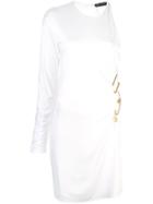 Versace Safety Pin Asymmetric Dress - White
