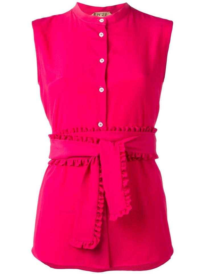 No21 Sleeveless Shirt, Women's, Size: 40, Pink/purple, Acetate/silk