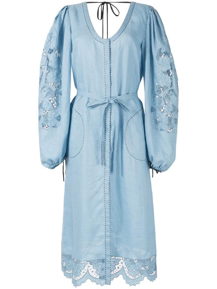 Vita Kin Lace-detail Midi Dress - Blue