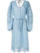 Vita Kin Lace-detail Midi Dress - Blue
