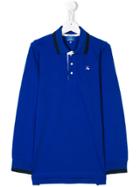 Fay Kids Teen Long Sleeve Polo Shirt - Blue