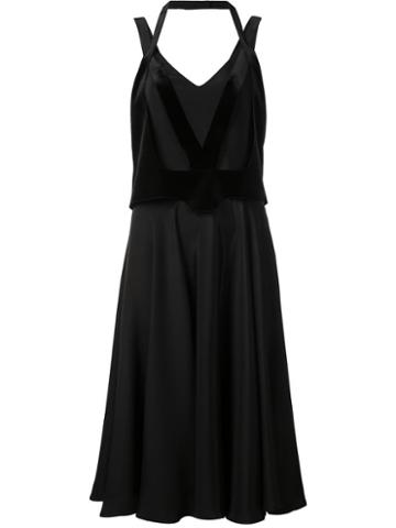 Esteban Cortazar Cross Overlay Dress, Women's, Size: 42, Black, Silk/polyamide/spandex/elastane/viscose