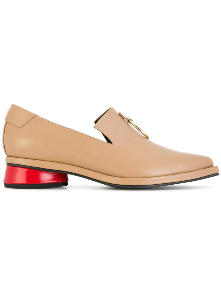 Reike Nen Ring Detail Square Toe Loafers - Nude & Neutrals