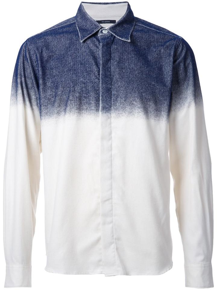 Taakk Concealed Fastening Dégradé Shirt - White