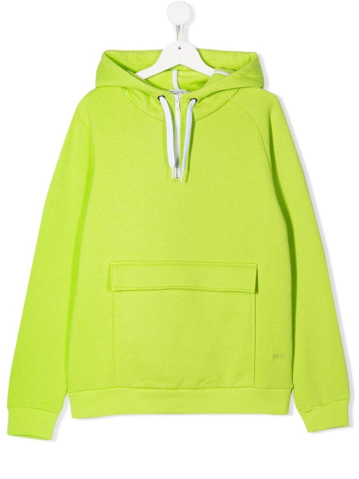 Paolo Pecora Kids Teen Flap Pocket Hoodie - Green