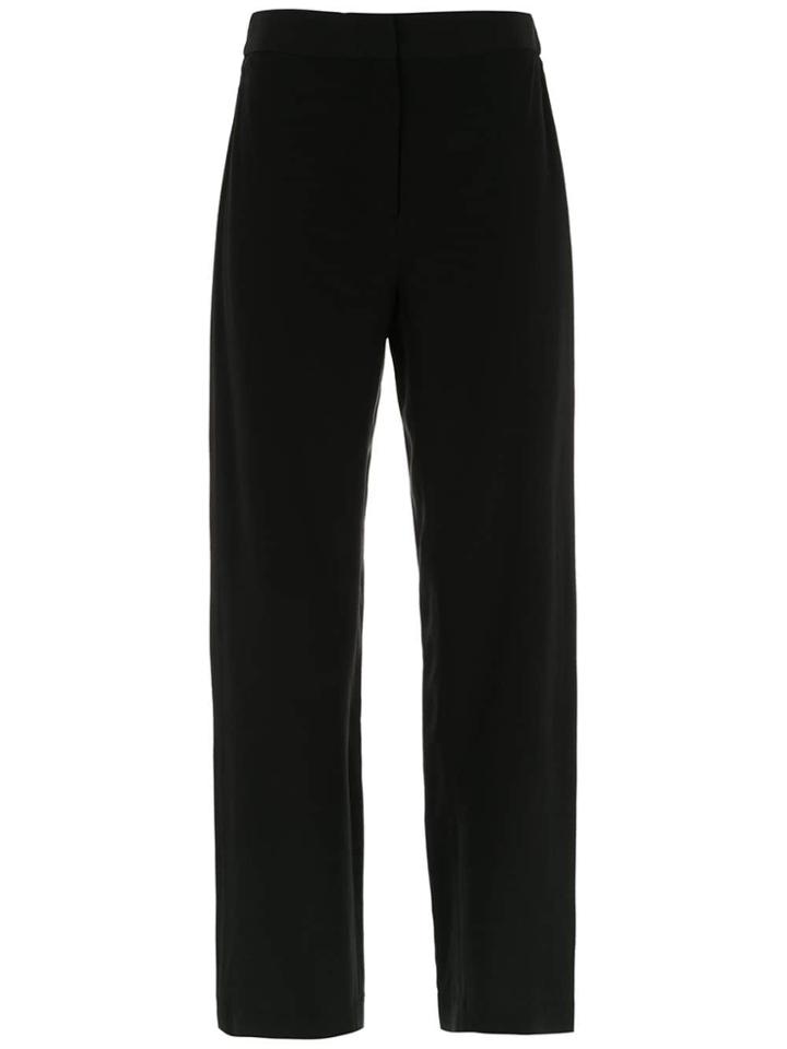 Nk Collection Cropped Silk Pants - Black