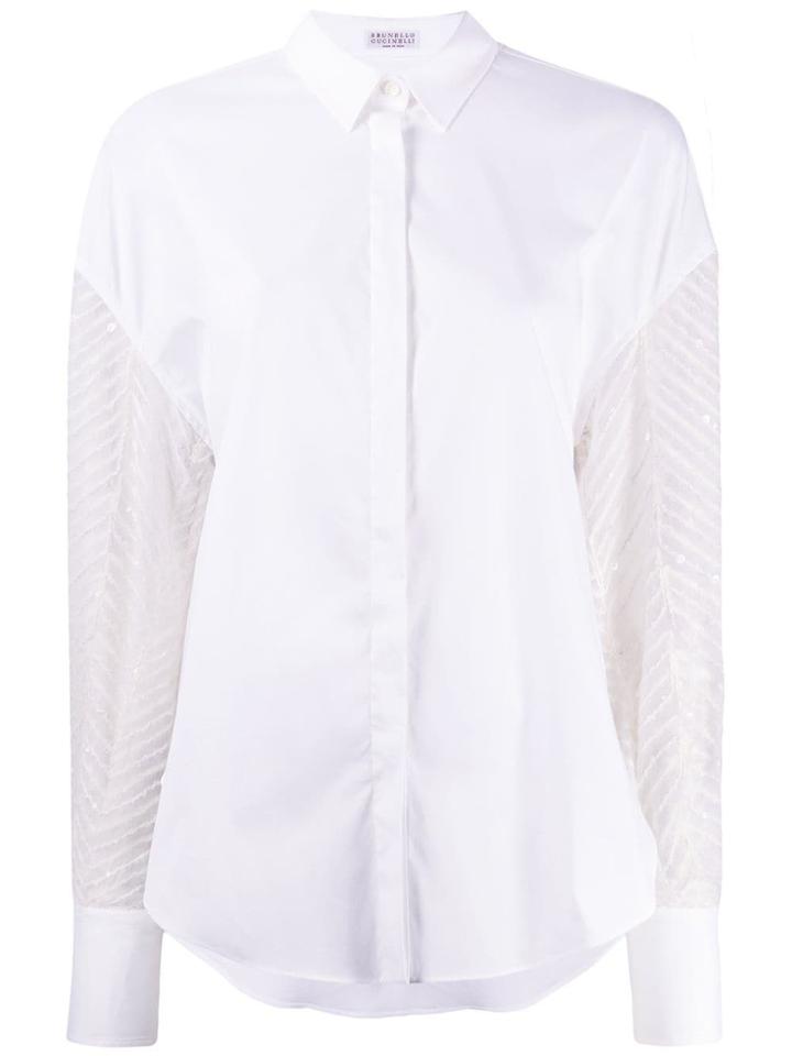 Brunello Cucinelli Contrasting Sleeve Shirt - White