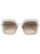 Bottega Veneta Eyewear Oversized Sunglasses - Silver