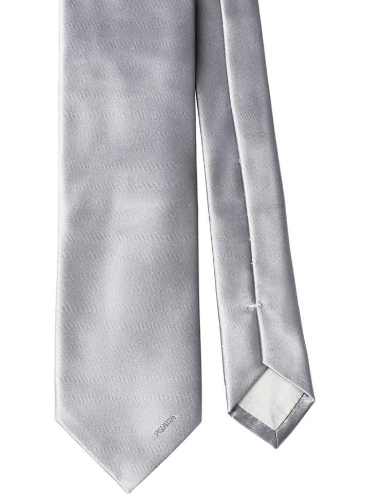 Prada Satin Tie - F0164 Pearl Gray