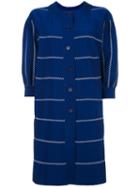 Rossella Jardini Stitching Detail Coat, Women's, Size: 42, Blue, Cotton/viscose