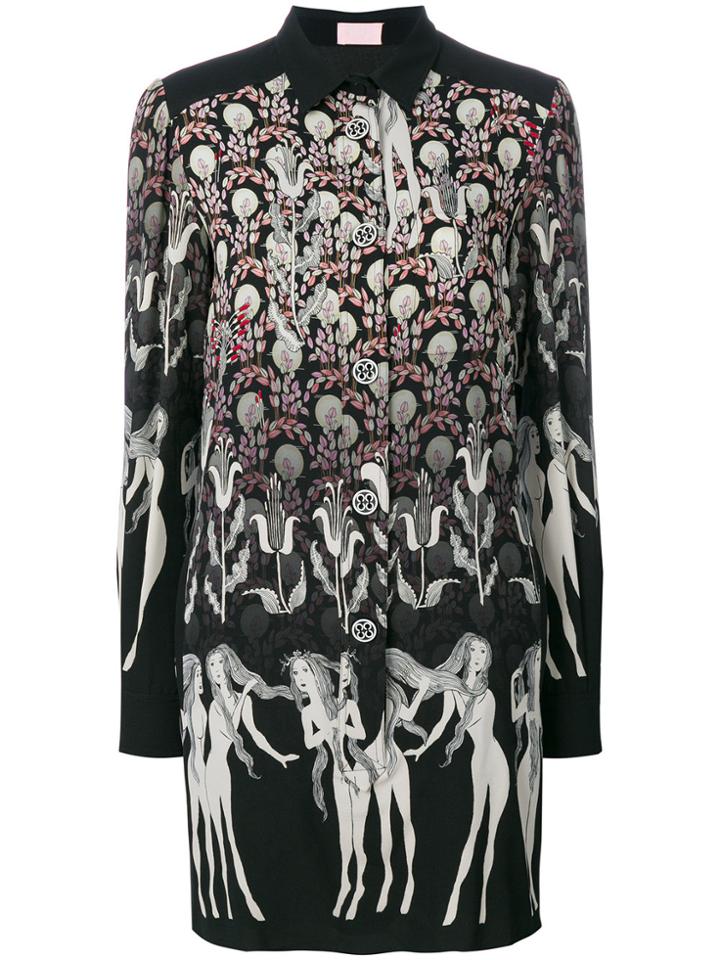 Giamba Printed Buttoned Dress - Black