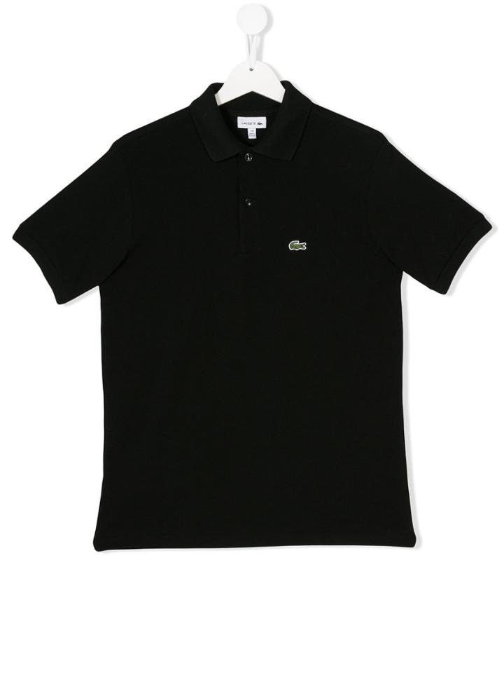 Lacoste Kids Short Sleeve Polo Shirt - Black