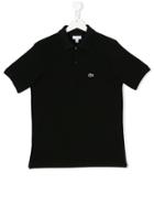 Lacoste Kids Short Sleeve Polo Shirt - Black