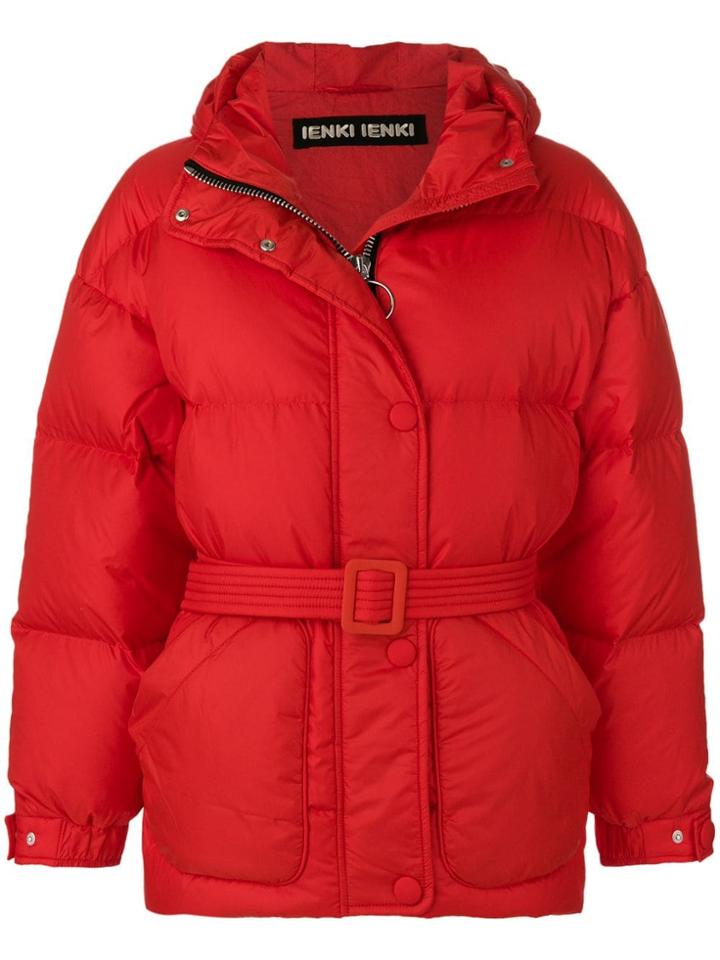 Ienki Ienki Belted Puffer Jacket - Red