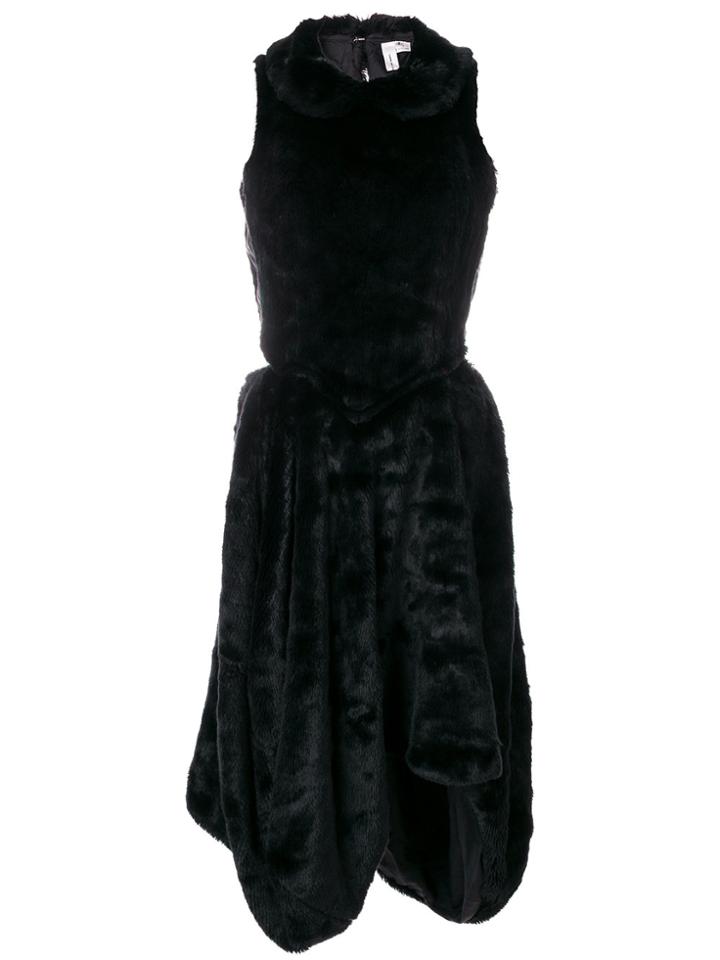 Comme Des Garçons Vintage Faux Fur Cut-out Dress - Black