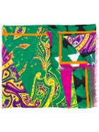 Etro Printed Scarf, Women's, Green, Modal/cashmere
