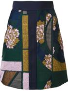 Roksanda Patchwork Skirt, Women's, Size: 10, Blue, Cotton/acrylic/polyester/wool