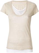 Majestic Filatures Layered Scoop Neck T-shirt - Nude & Neutrals