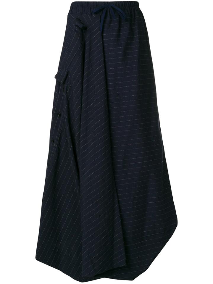 Bernhard Willhelm Pinstripe Long Skirt - Blue