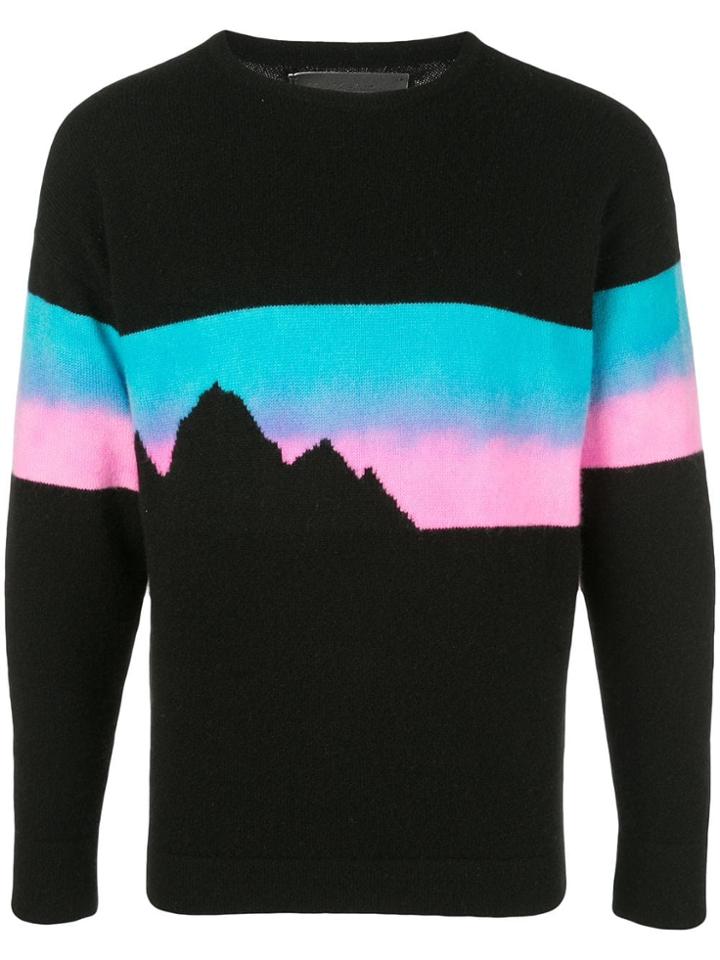 The Elder Statesman Silhouette Crewneck Sweater - Black