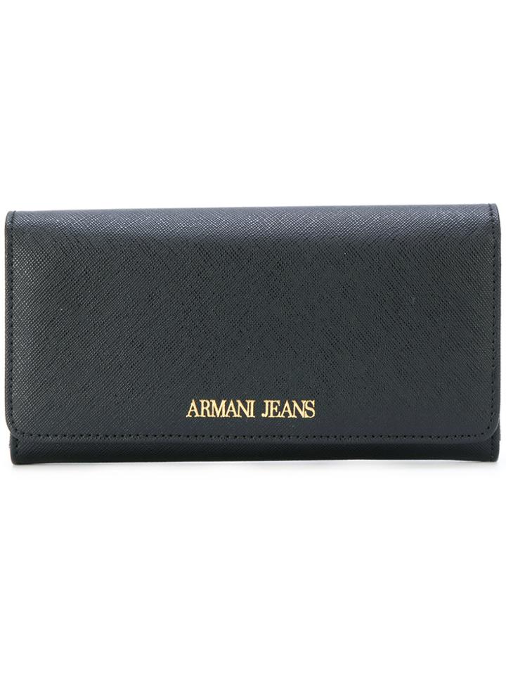 Armani Jeans Logo Detail Wallet - Black