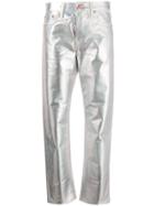 Acne Studios 1997 Holographic Foil Straight-leg Jeans - Silver