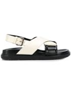 Marni Thick Strap Fussbett Sandals - White