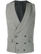 Gabriele Pasini Houndstooth Double-breasted Waistcoat - Black