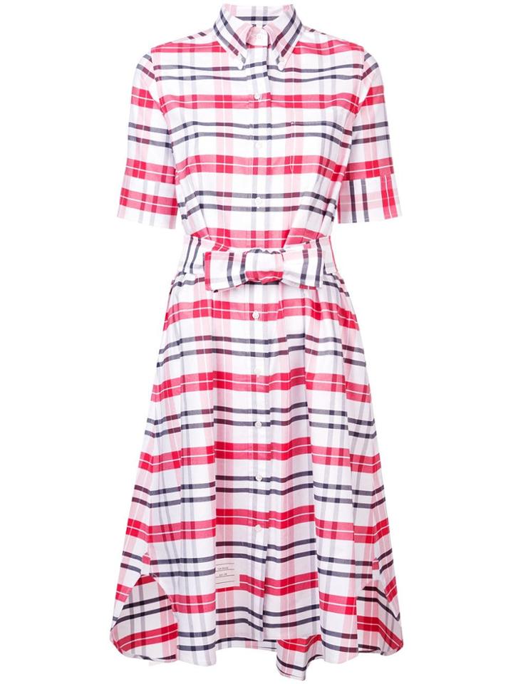 Thom Browne Checked Midi Dress - White