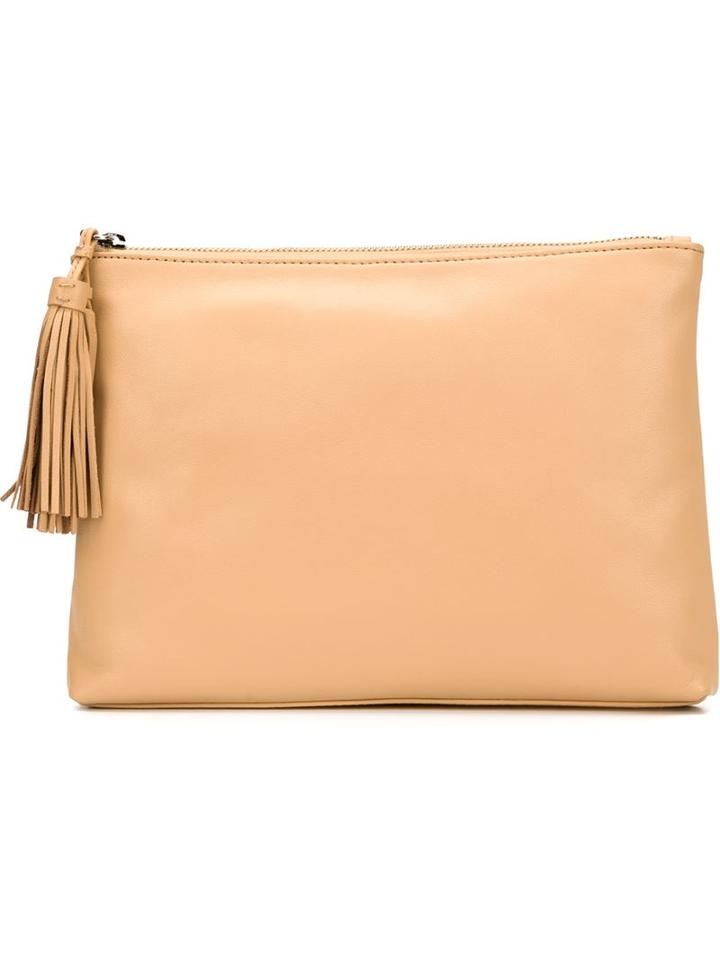 Loeffler Randall Tassel Pouch, Women's, Nude/neutrals, Nappa Leather/cotton