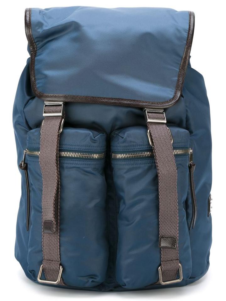 Dolce & Gabbana Pocket Backpack, Blue, Nylon