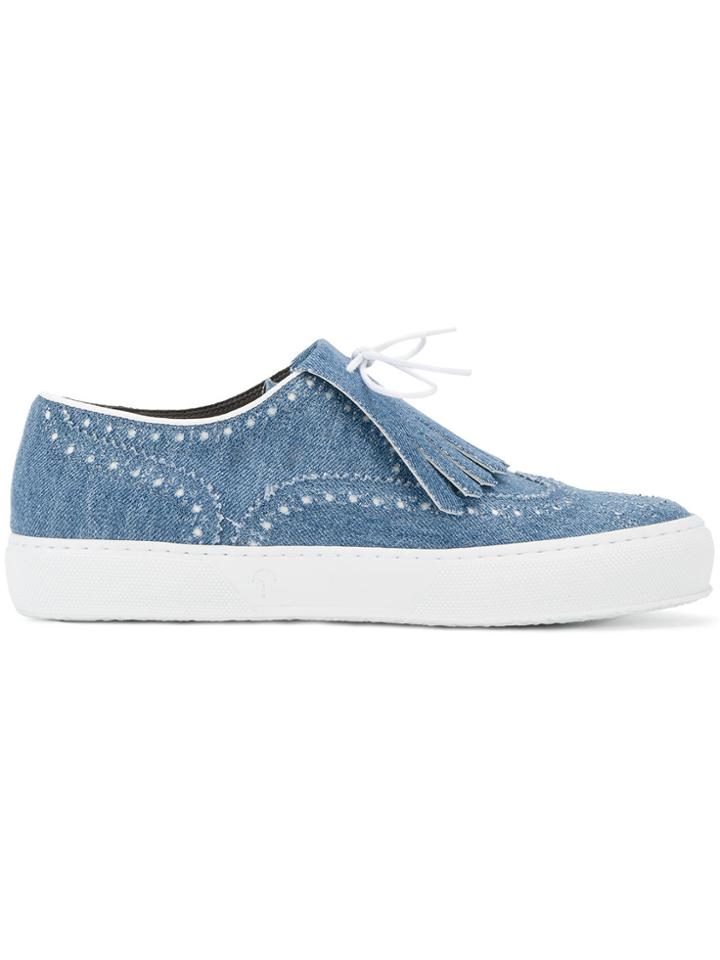 Robert Clergerie Tolka Fringed Sneakers - Blue