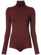 Victoria Beckham Roll Neck Playsuit - Red