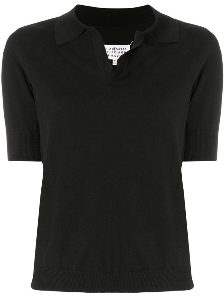 Maison Margiela Fitted Polo Top - Black