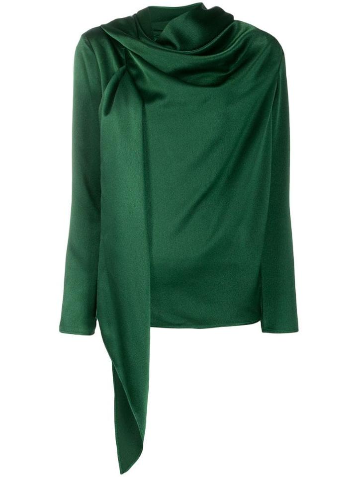 Gianluca Capannolo Asymmetric Draped Blouse - Green
