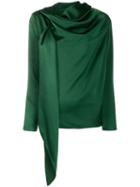 Gianluca Capannolo Asymmetric Draped Blouse - Green