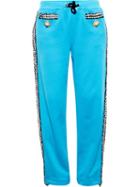 Moschino Tracksuit Bottoms With Bouclé Trim, Women's, Size: 38, Blue, Cotton/polyamide