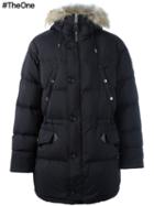 Burberry Zipped Parka Coat, Men's, Size: Large, Black, Cotton/feather Down/polyamide/racoon Fur