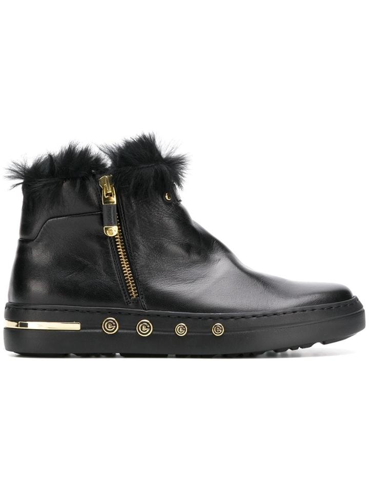 Baldinini Rabbit Fur Lined Ankle Boots - Black