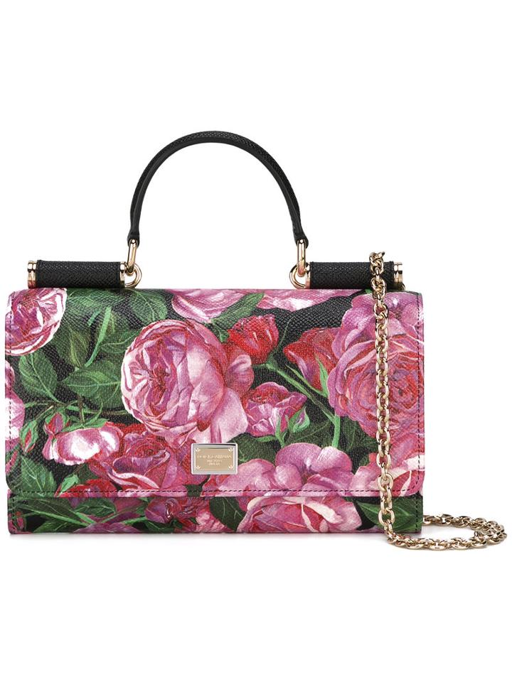 Dolce & Gabbana Mini Von Wallet Crossbody Bag, Women's, Pink, Calf Leather