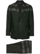 Issey Miyake Pre-owned Metallic Plaid Two-piece Suit - Black