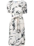 Blumarine - Printed Belted Dress - Women - Cotton/spandex/elastane - 46, Nude/neutrals, Cotton/spandex/elastane