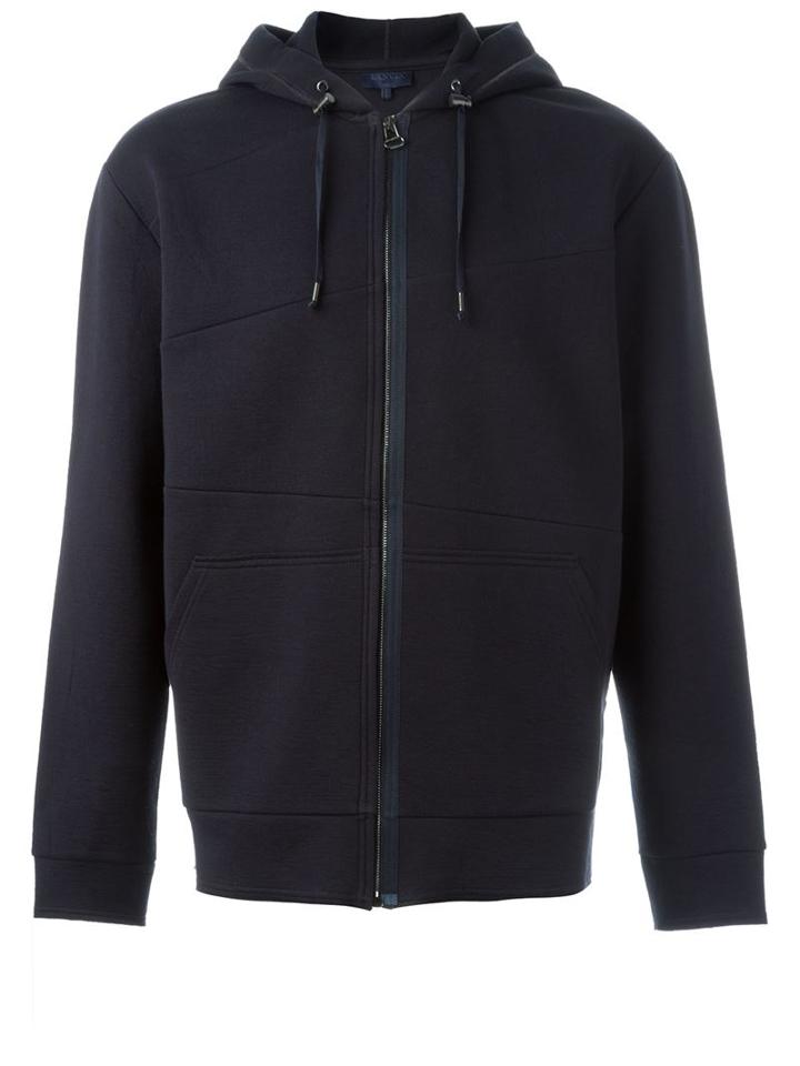 Lanvin Zipped Up Hoodie, Men's, Size: Medium, Blue, Cotton/polyamide