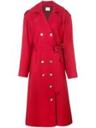 Khaite Double Breasted Trench Coat - Red
